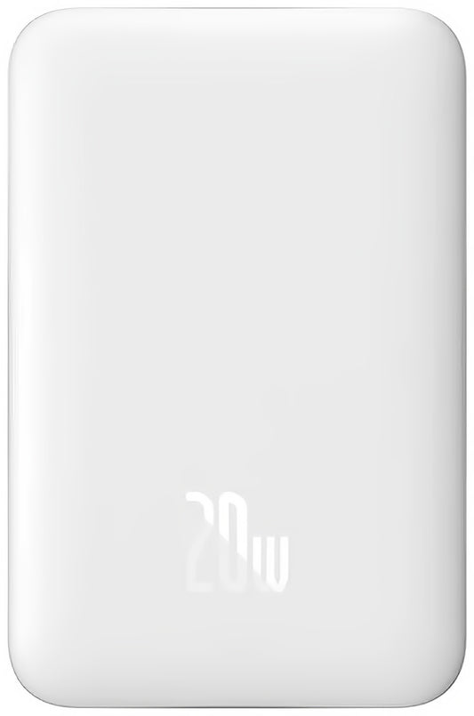 Vanjska baterija Wireless Baseus Magnetic Mini, 10000mAh, 20W, PD + FQI, 1 x QI - 1 x USB-C, Bijela PPCX07002