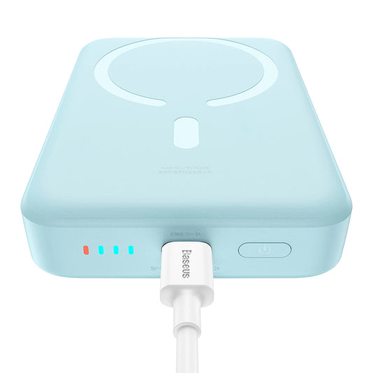 Vanjska bežična baterija Baseus Magnetic Mini, 10000mAh, 30W, PD + FQI, 1 x QI - 1 x USB-C, Plava PPCX110203