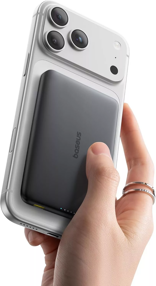Vanjska bežična baterija Baseus PicoGo AM41, 10000mAh, 27W, PD + FQI, 1 x QI - 1 x USB-C, Crna E0027201