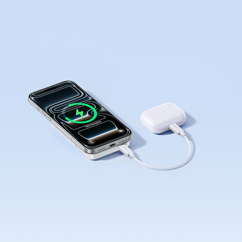 Bežična vanjska baterija Baseus EnerFill FM11, 10000mAh, 30W, PD + FQI, 1 x QI - 1 x USB-C, Bijela