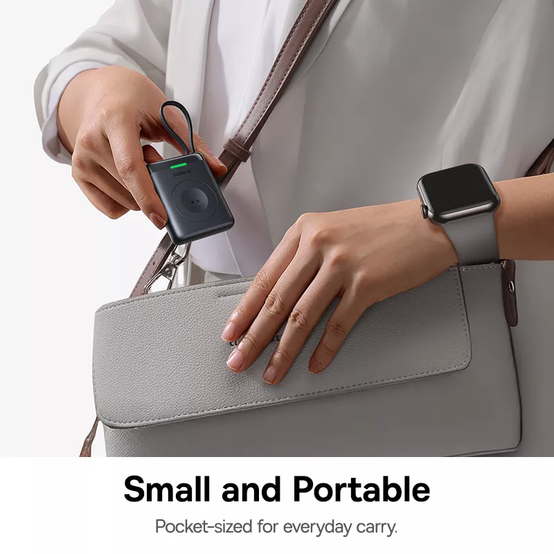 Bežična vanjska baterija Baseus EnerFill FW11 za Apple Watch Series, 1640mAh, 5W, 1 x QI, Crna E0205301