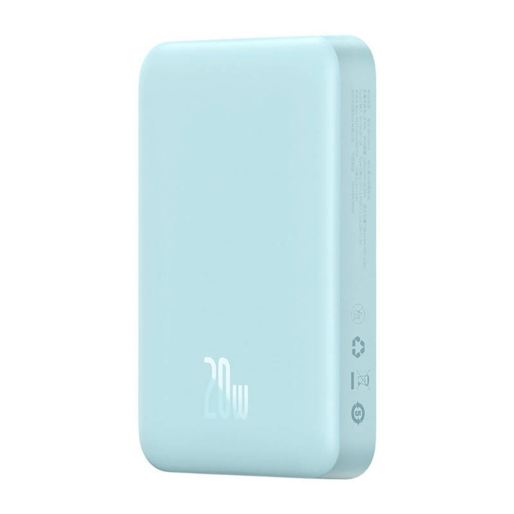 Vanjska bežična baterija Baseus Magnetic Mini, 10000mAh, 20W, PD + FQI, 1 x QI - 1 x USB-C, Plava PPCX110103