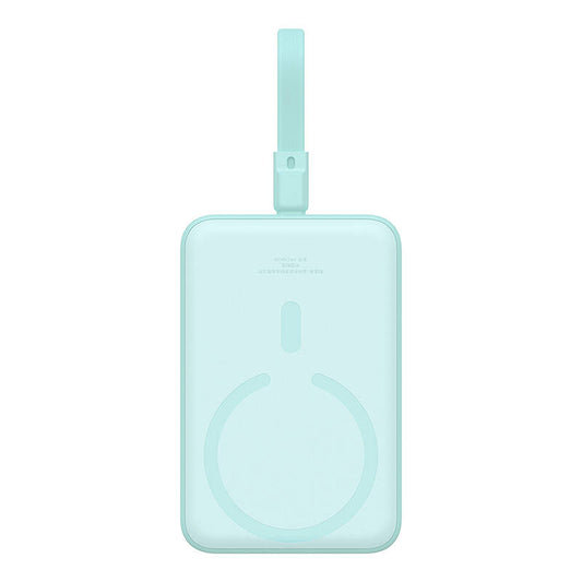 Vanjska baterija Wireless Baseus Magnetic Mini, 10000mAh, 20W, PD + FQI, 1 x Lightning - 1 x QI - 1 x USB-C, Zelena P10022109333-00