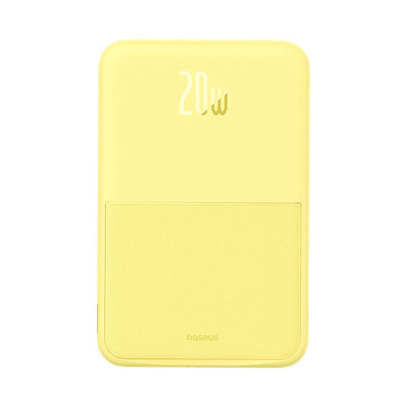 Vanjska bežična baterija Baseus MagPro PPCXZ05, 5000mAh, 20W, PD + FQI, 1 x QI - 1 x USB-C, Žuta P10064101Y23-00