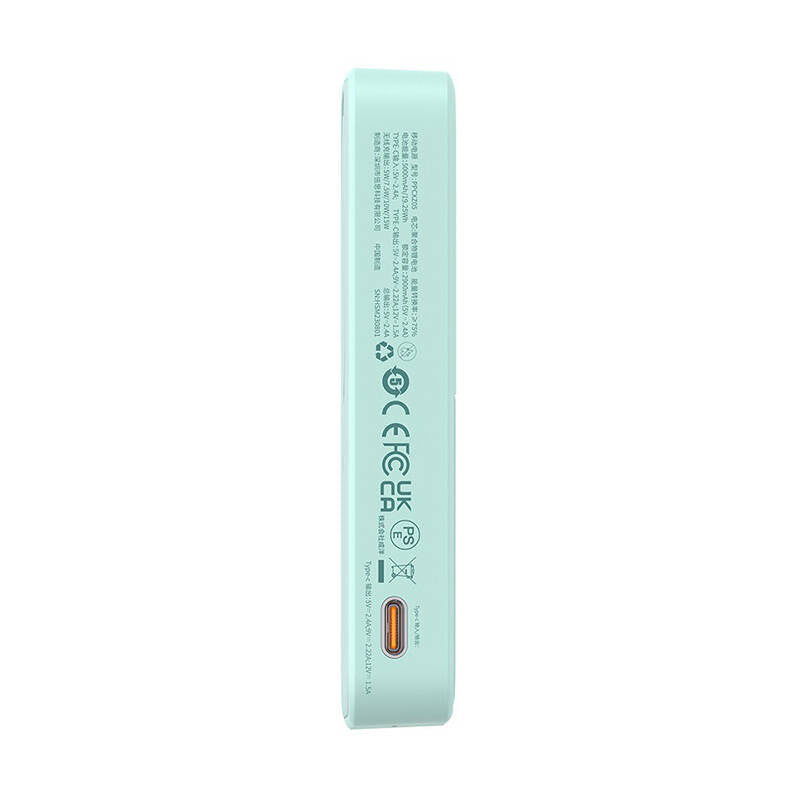 Vanjska bežična baterija Baseus MagPro PPCXZ05, 5000mAh, 20W, PD + FQI, 1 x QI - 1 x USB-C, Zelena P10064101333-00
