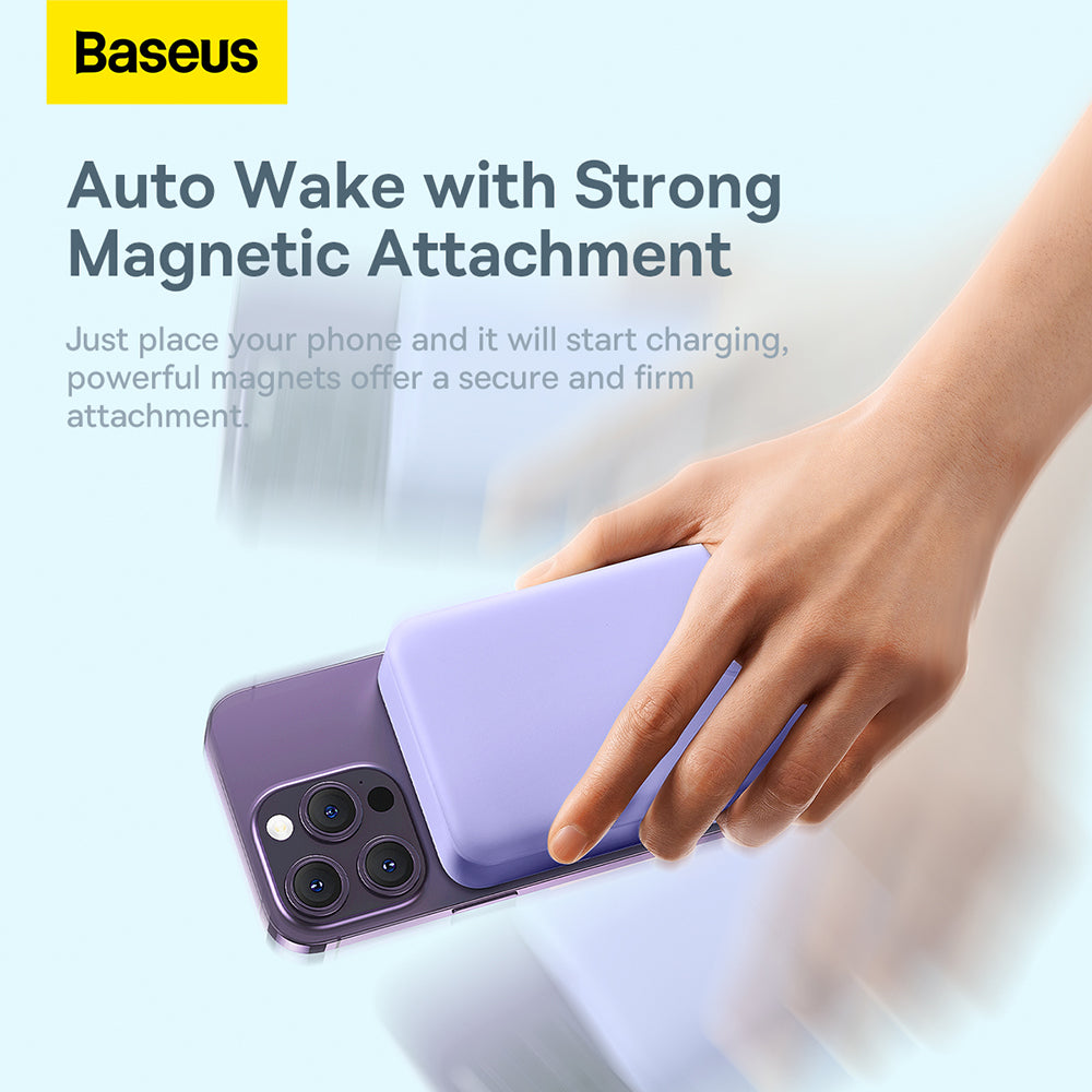 Vanjska baterija Wireless Baseus Magnetic Mini, 20000mAh, 20W, PD + FQI, 1 x QI - 1 x USB-C, Ljubičasta PPCX150005