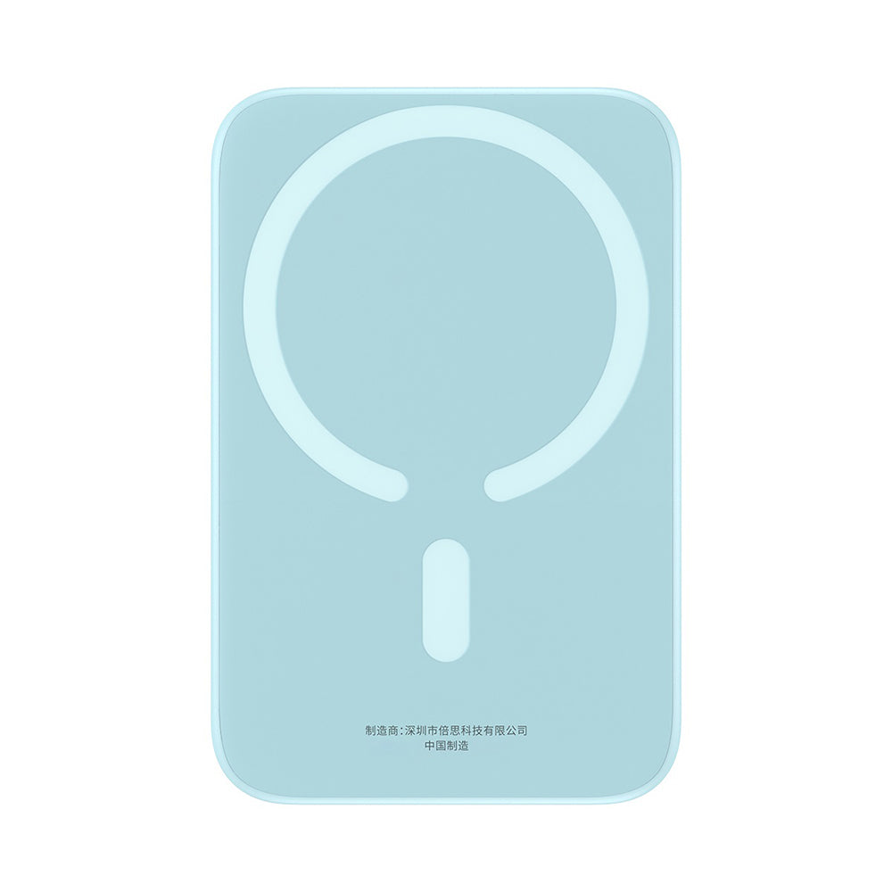 Vanjska bežična baterija Baseus Mini Air, 6000mAh, 20W, PD + FQI, 1 x QI - 1 x USB-C, Plava P10059002313-00