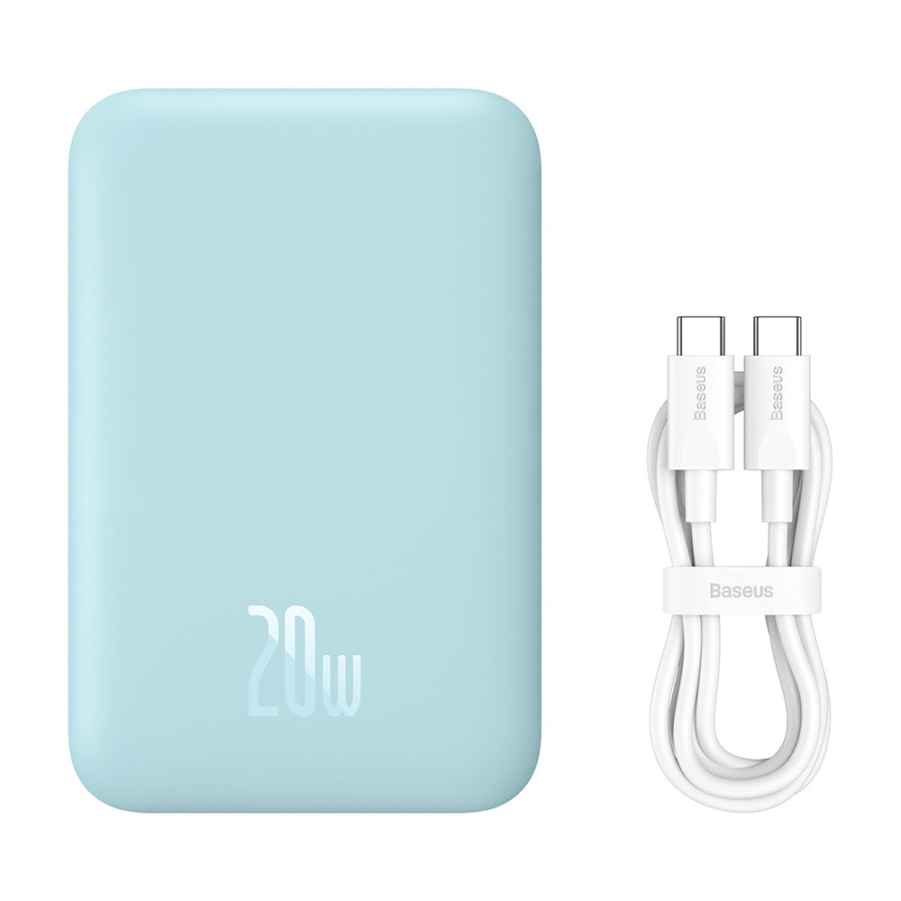 Vanjska bežična baterija Baseus Mini Air, 6000mAh, 20W, PD + FQI, 1 x QI - 1 x USB-C, Plava P10059002313-00