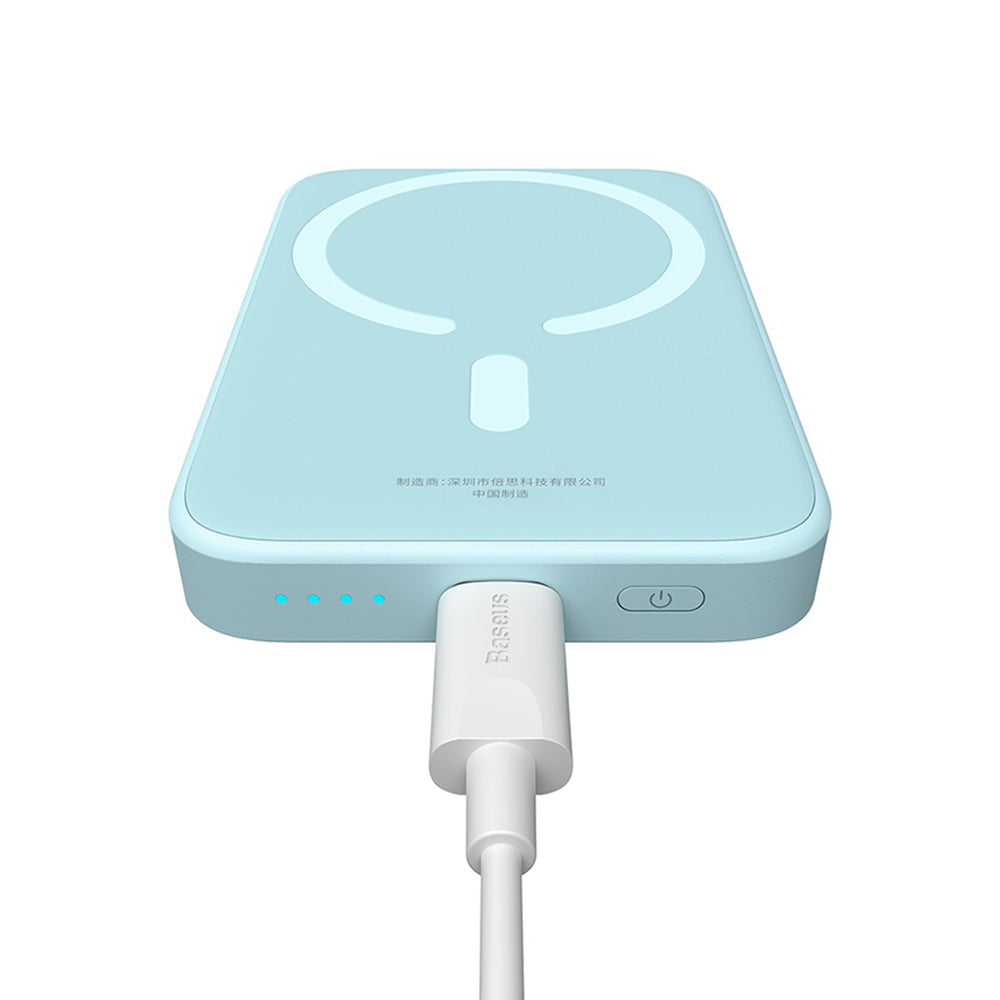 Vanjska bežična baterija Baseus Mini Air, 6000mAh, 20W, PD + FQI, 1 x QI - 1 x USB-C, Plava P10059002313-00