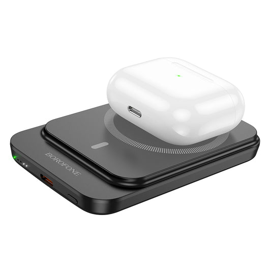 Vanjska baterija Wireless Borofone BJ63 Nimble, 5000mAh, 20W, PD + FQI, 1 x QI - 1 x USB-C, Crna