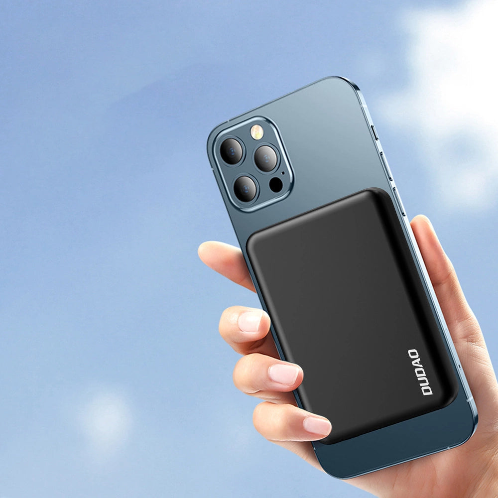 Vanjska baterija Wireless Dudao K14S, 5000mAh, 10W, PD + QI, 1 x QI - 1 x USB-C, Crna