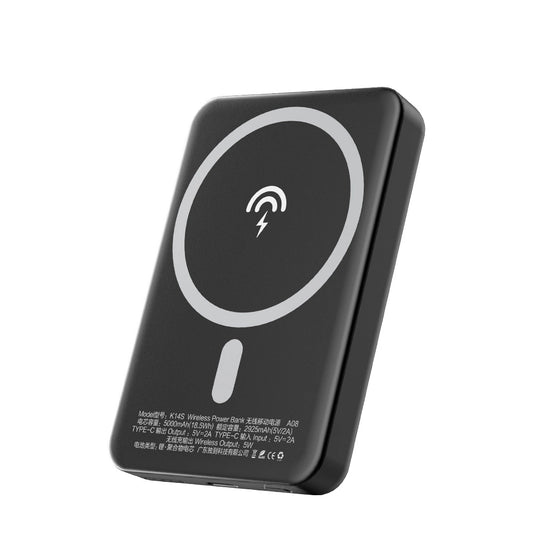 Vanjska bežična baterija Dudao K14S, 5000mAh, 10W, PD + QI, 1 x QI - 1 x USB-C, Crna