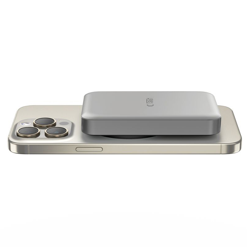 Bežična vanjska baterija Tech-Protect PB11 LifeMag, 10000mAh, 15W, PD + FQI, 1 x QI - 1 x USB-C, Siva, Obnovljena