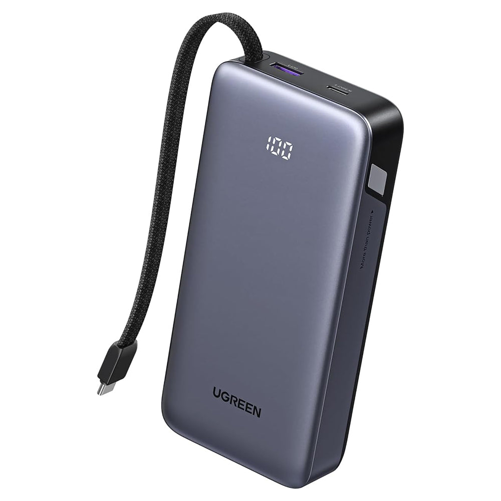 Vanjska baterija UGREEN PB536 (55988B), 20000mAh, 45W, QC + PD, 1 x USB-A - 2 x USB-C, Siva
