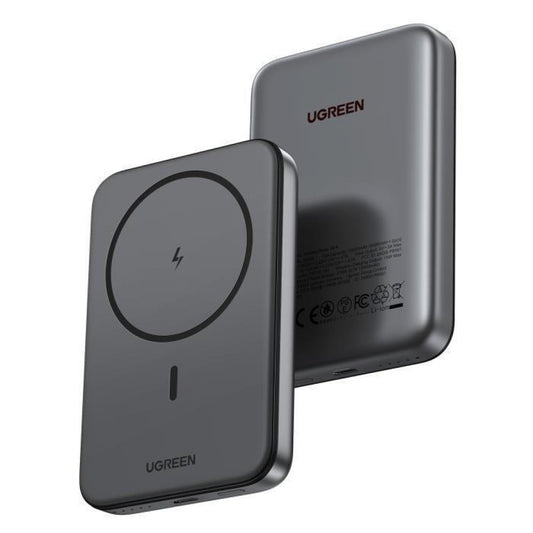 Vanjska baterija bežična UGREEN PB561, 10000mAh, 20W, PD + FQI, 1 x QI - 1 x USB-C, crna