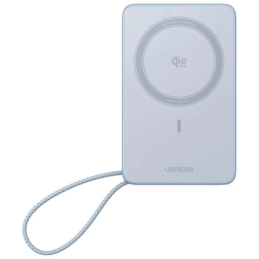 Bežična vanjska baterija UGREEN MagFlow PB773 (65958B), 10000mAh, 25W, PD + FQI, 1 x QI - 2 x USB-C, Plava