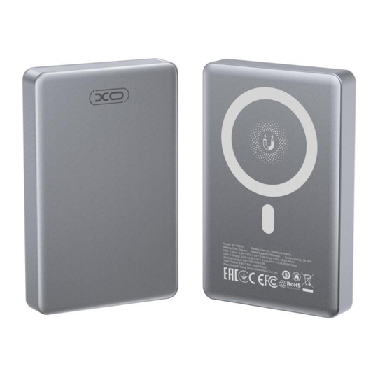 Bežična vanjska baterija XO Design PR294, 10000mAh, 20W, PD + FQI, 1 x QI - 1 x USB-C, Siva