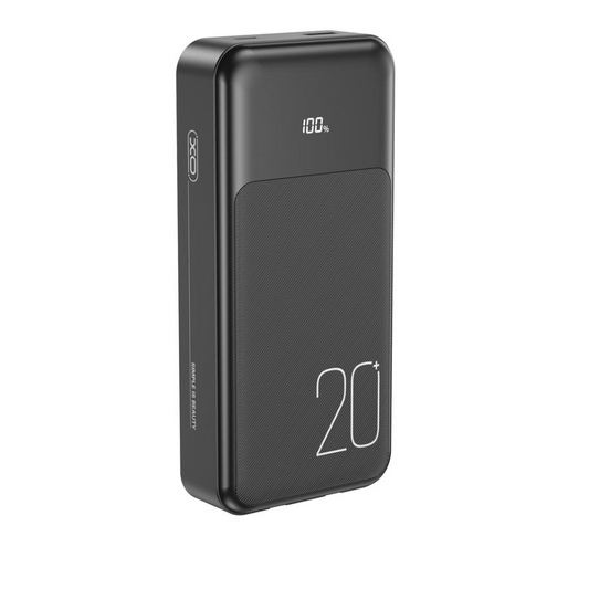 Vanjska baterija XO Design PR249, 20000mAh, 22.5W, QC + PD, 1 x Lightning - 1 x USB-A - 2 x USB-C, Crna