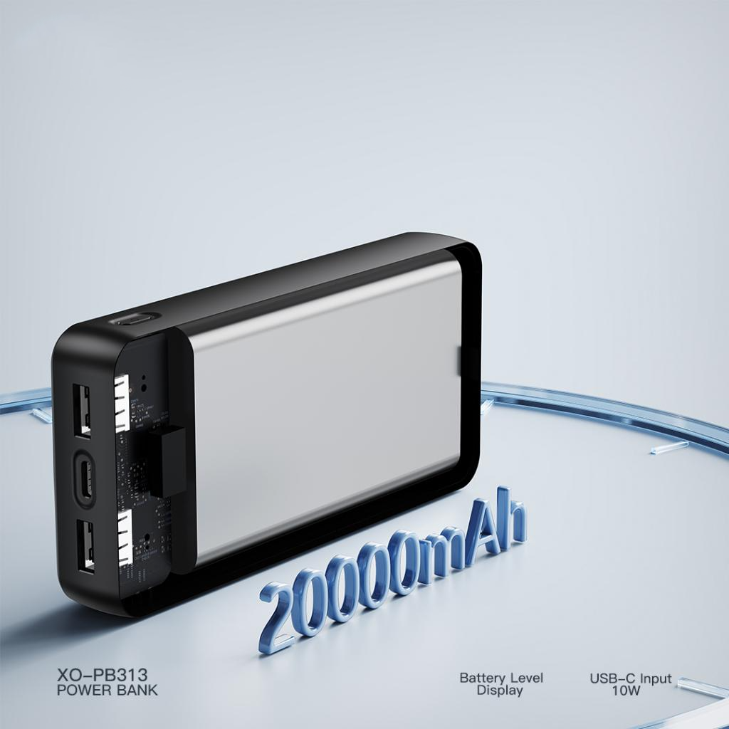 Vanjska baterija XO Design PB313, 20000mAh, 10W, 2 x USB-A, Crna