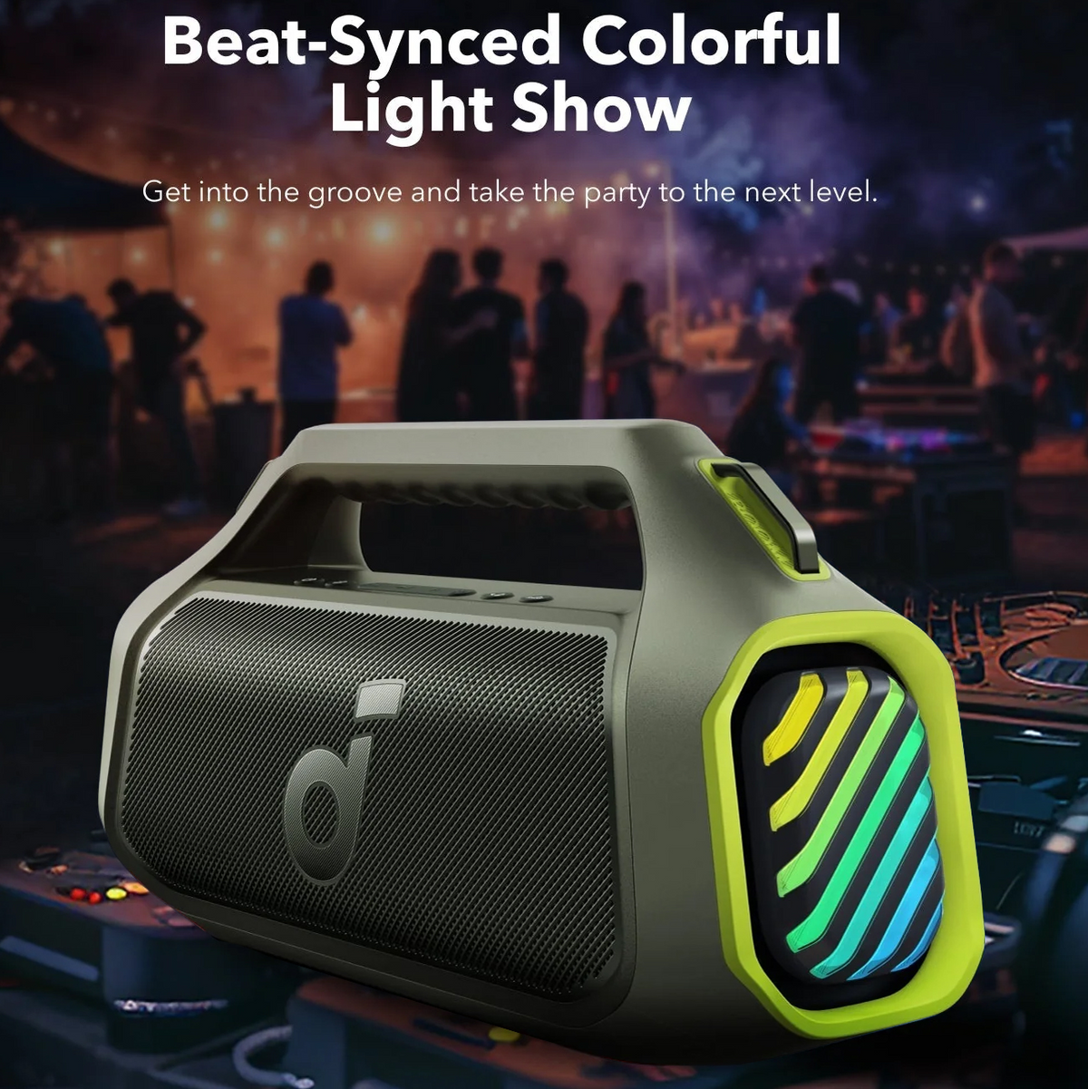Prijenosni Bluetooth zvučnik Anker SoundCore Boom 2 Plus, 140W, TWS, RGB, Vodootporan, Zeleni, Obnovljen A3134061