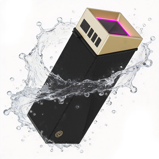 Prijenosni Bluetooth zvučnik Bugani Brief TT, 60W, RGB, Vodootporan, Crno Zlatni
