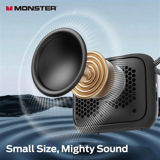 Prijenosni Bluetooth zvučnik Monster S520, 5W, TWS, RGB, Vodootporan, Crna