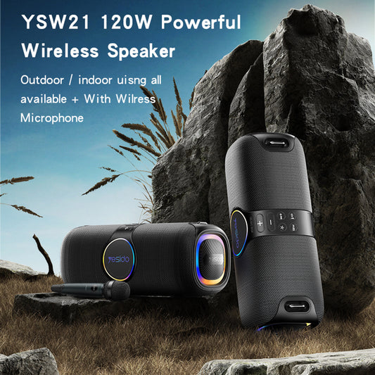 Bluetooth zvučnik Yesido YSW21 Karaoke, 120W, RGB, Vodootporan, Crni