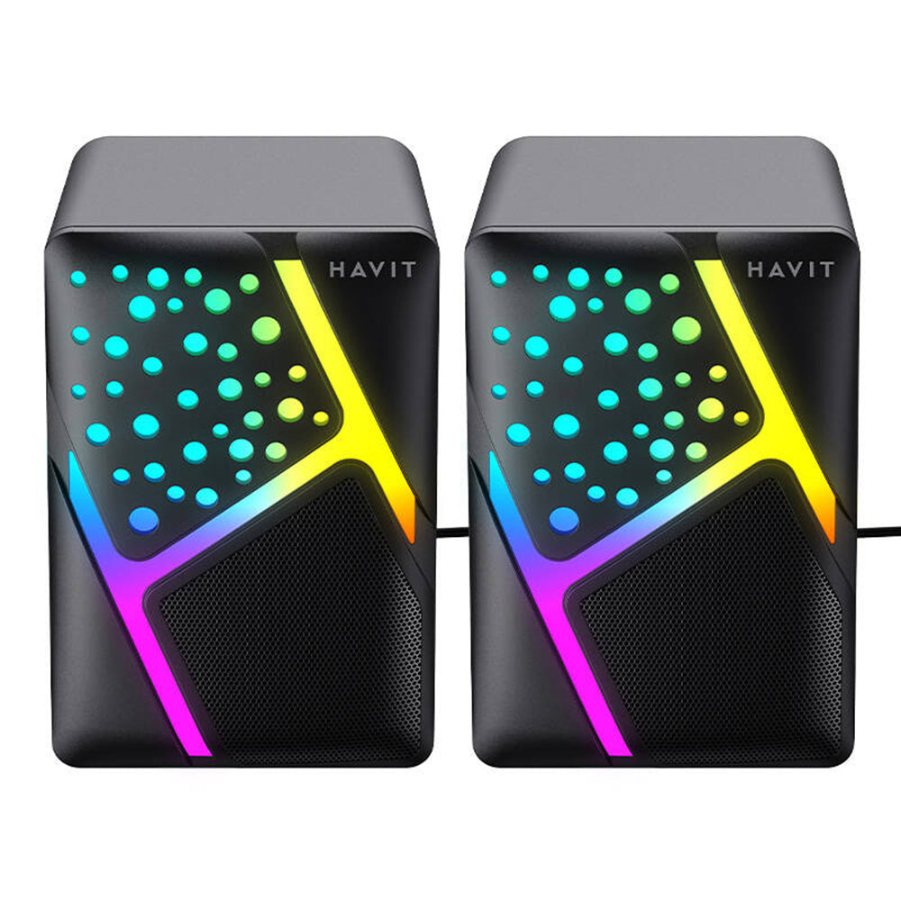 Gaming zvučnici HAVIT SK763, 2 x 3W, RGB, USB-A, Crni