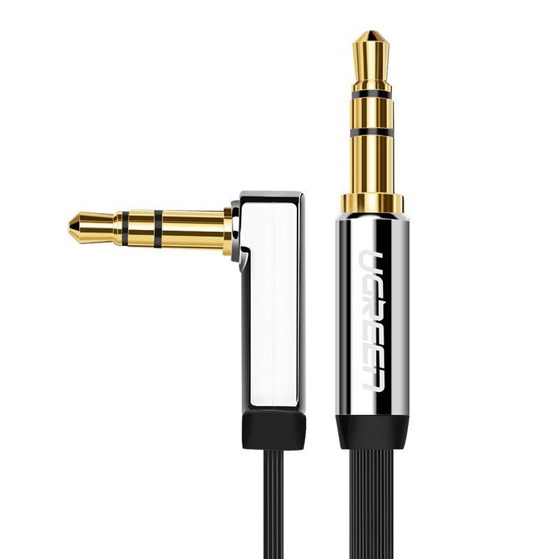 Audio kabel 3.5mm - 3.5mm UGREEN AV112 Angled, 1m, Crni