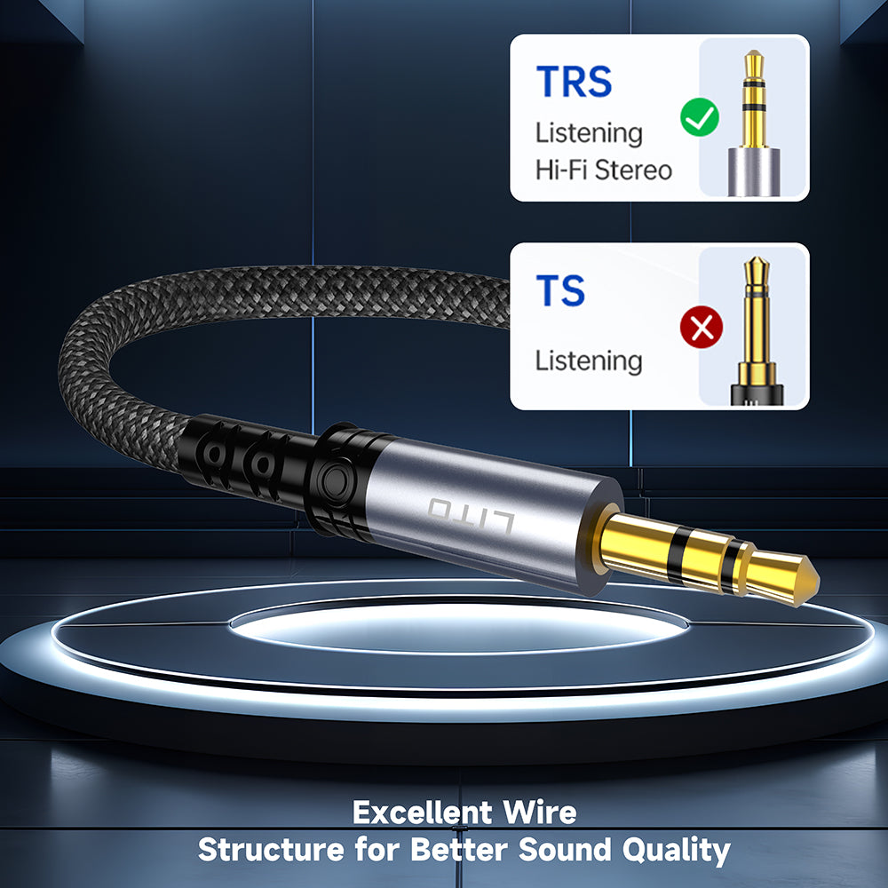 Audio kabel 3.5mm - 3.5mm Lito LA01D, 1m, Crni