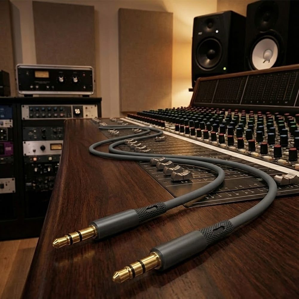 Audio kabel 3.5mm - 3.5mm Techsuit AC3 SoundFlex, 1m, Sivi