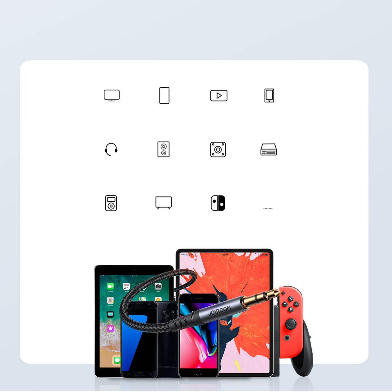 Audio kabel 3.5mm - 3.5mm Joyroom SY-A08, 1.2m, Crni