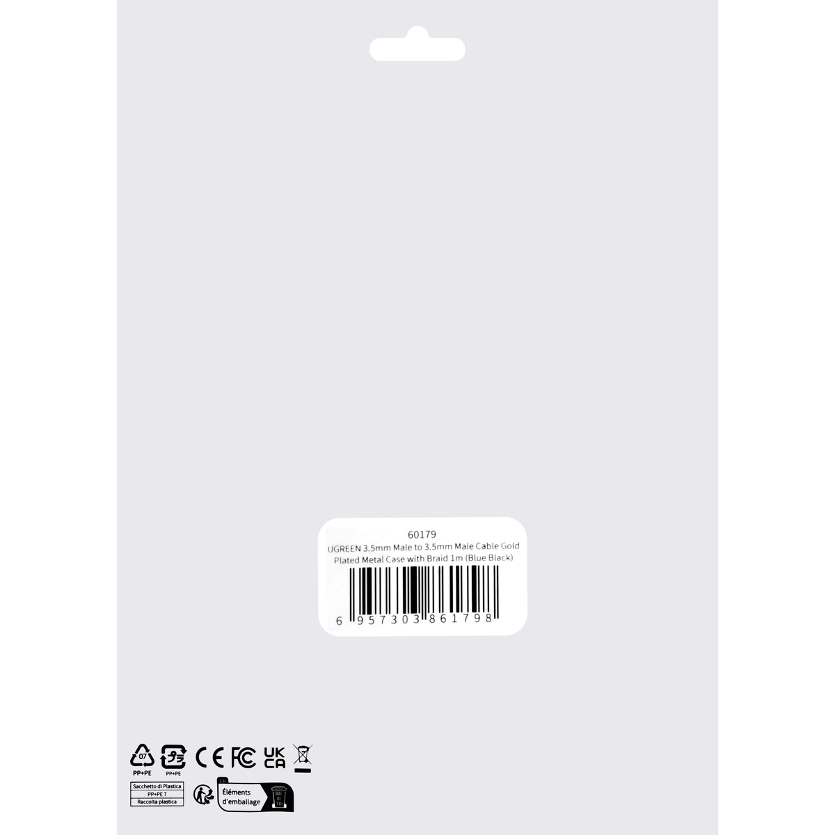 Audio kabel 3.5mm - 3.5mm UGREEN AV112 Angled, 1m, Plavi