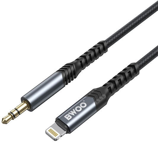 Audio kabel Lightning - 3.5mm BWOO BO-AUX068, 1.2m, Crni