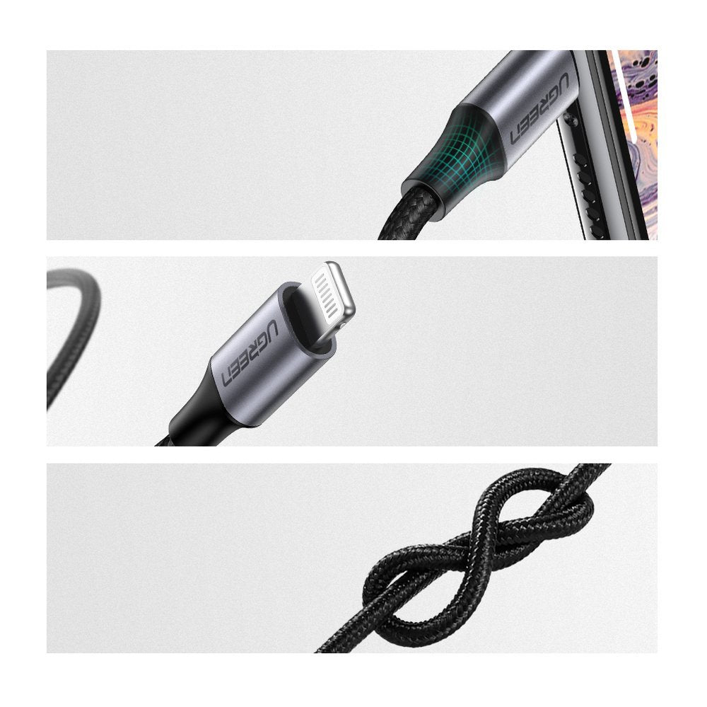 Audio kabel Lightning - 3.5mm UGREEN US315 (70509), 1m, Crni