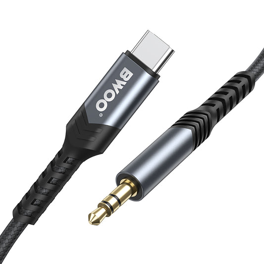 Audio kabel USB-C - 3.5mm BWOO BO-AUX066, 1.2m, Crni