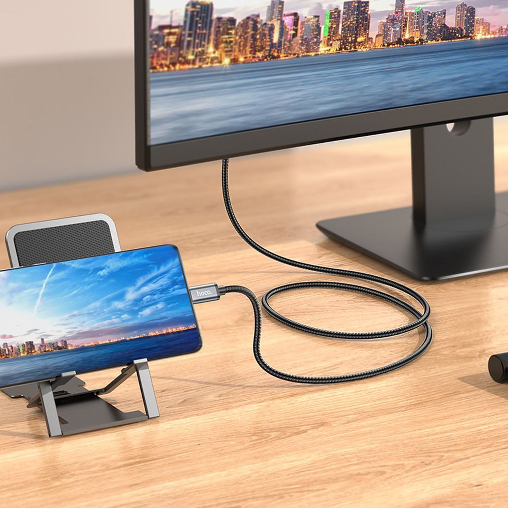 Audio i video kabel USB-C - HDMI HOCO UA27, 2m, sivi