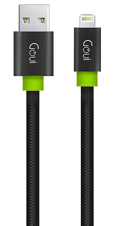 Kabel za Prijenos Podataka i Punjenje USB-A - Lightning Goui Fashion Flat, 18W, 1m, Crni G-LC8PINFBF-K