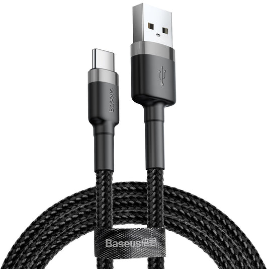 Kabel za Prijenos Podataka i Punjenje USB-A - USB-C Baseus Cafule, 60W, 1m, Sivi CATKLF-BG1