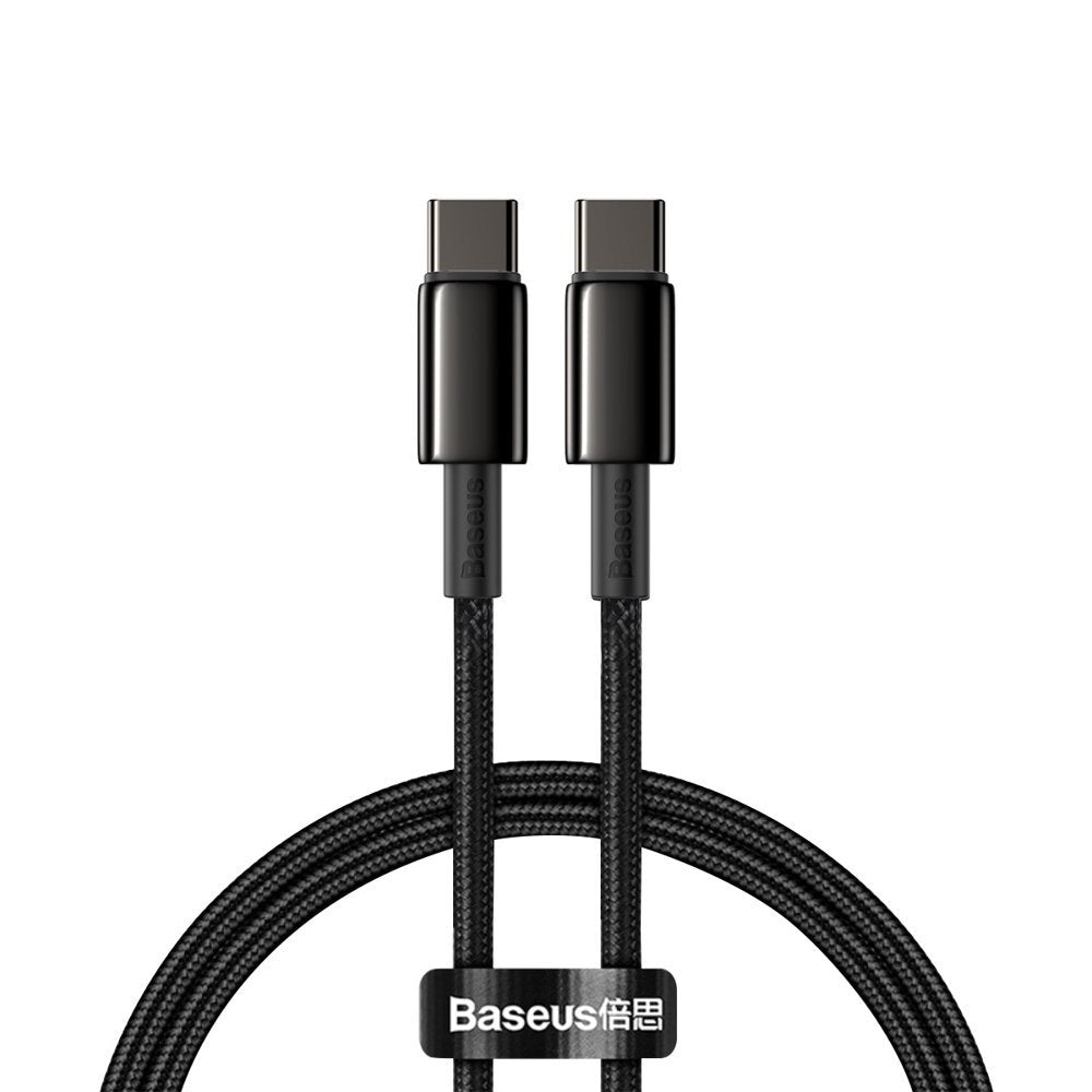 Kabel za Prijenos Podataka i Punjenje USB-C - USB-C Baseus Tungsten Gold, 100W, 2m, Crni CATWJ-A01