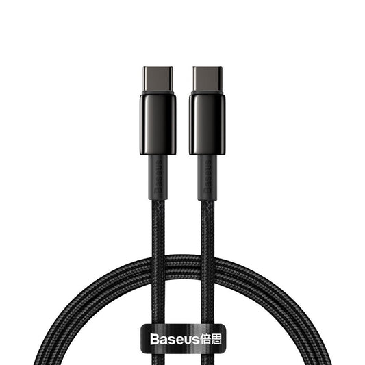 Kabel za Prijenos Podataka i Punjenje USB-C - USB-C Baseus Tungsten Gold, 100W, 2m, Crni CATWJ-A01