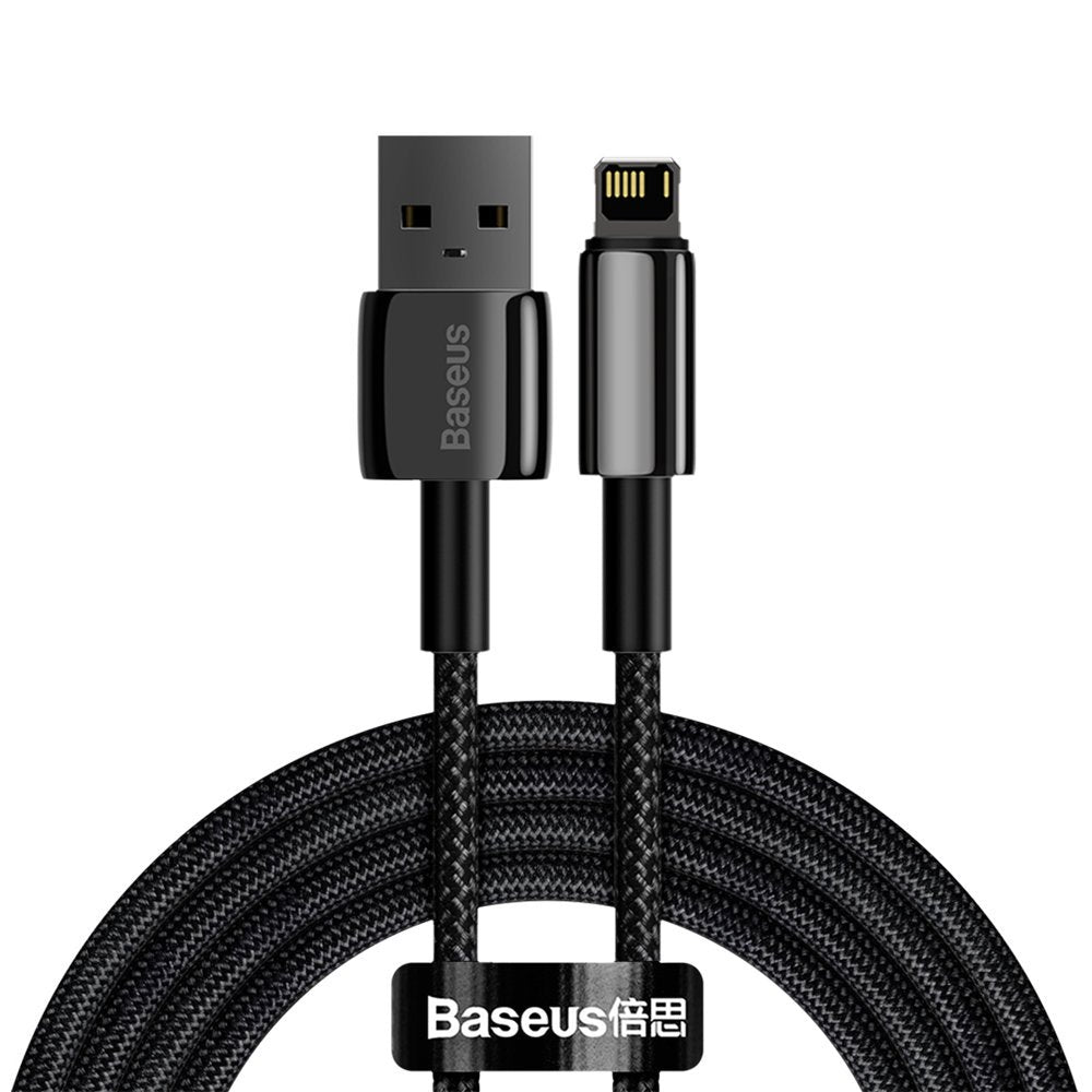 Kabel za Prijenos Podataka i Punjenje USB na Lightning Baseus Tungsten Gold, 2m, 2.4A, Crni CALWJ-A01
