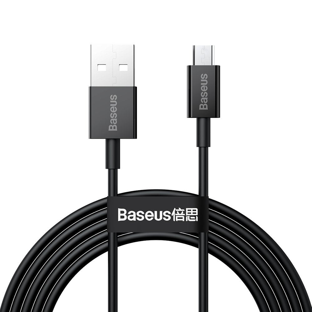 Kabel za Prijenos Podataka i Punjenje USB-A - microUSB Baseus Superior Series, 18W, 2m, Crni CAMYS-A01