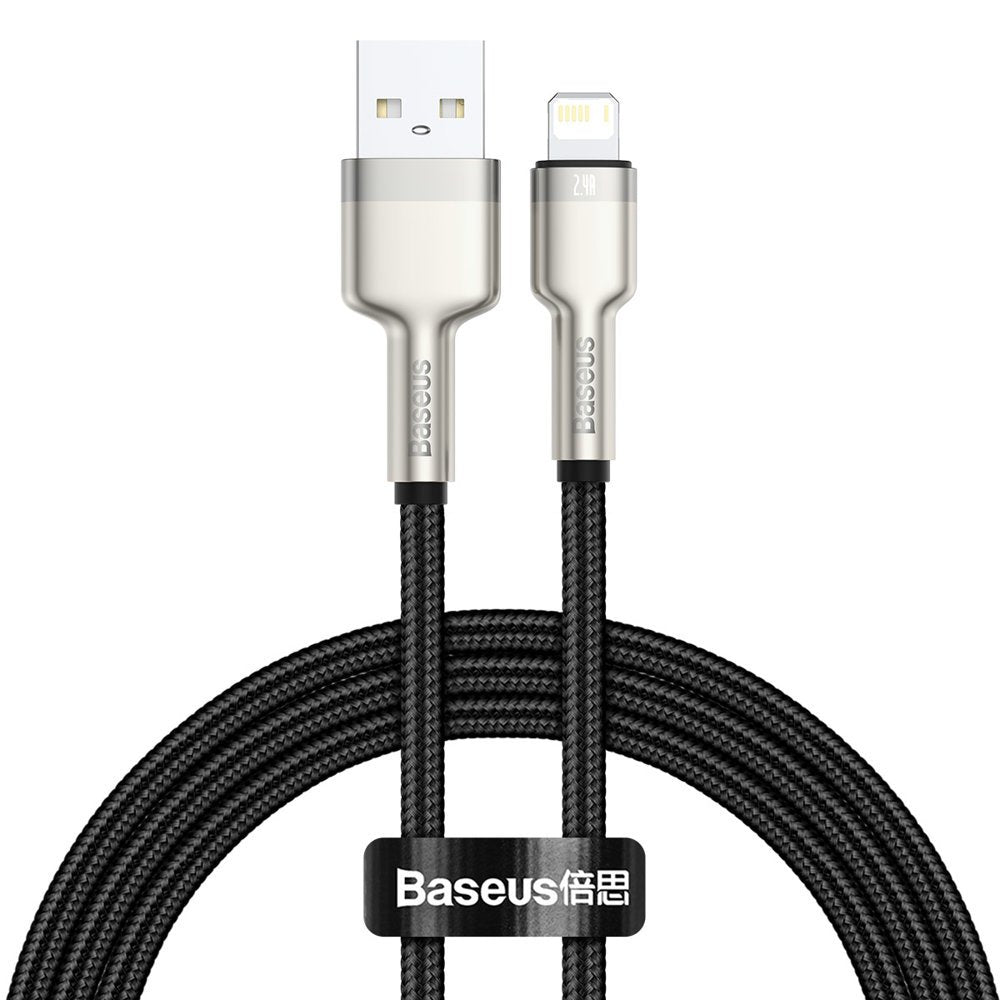 Kabel za Prijenos Podataka i Punjenje USB-A - Lightning Baseus Cafule Metal Series, 18W, 1m, Crni CALJK-A01