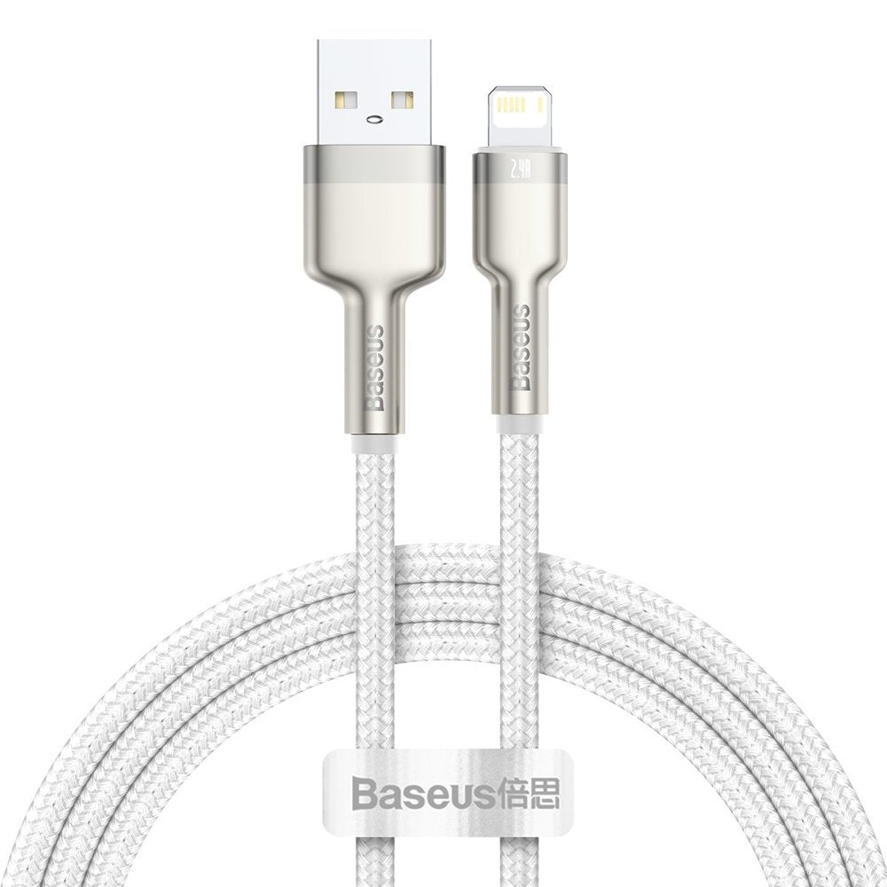 Kabel za Prijenos Podataka i Punjenje USB-A - Lightning Baseus Cafule Metal Series, 18W, 1m, Bijeli CALJK-A02