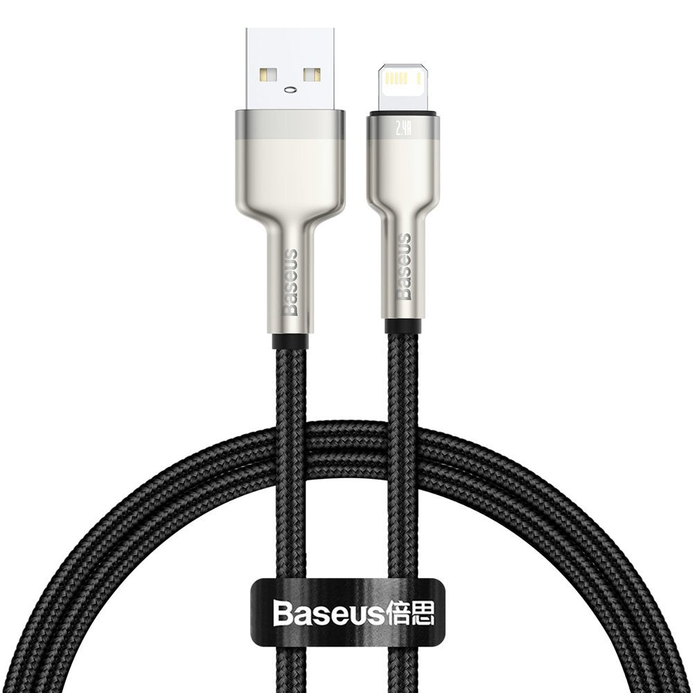 Kabel za Prijenos Podataka i Punjenje USB-A - Lightning Baseus Cafule Metal Series, 18W, 0.25m, Crni CALJK-01