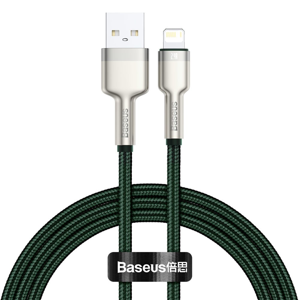 Kabel za podatke i punjenje USB-A - Lightning Baseus Cafule Metal Series, 18W, 1m, Zeleni CALJK-A06