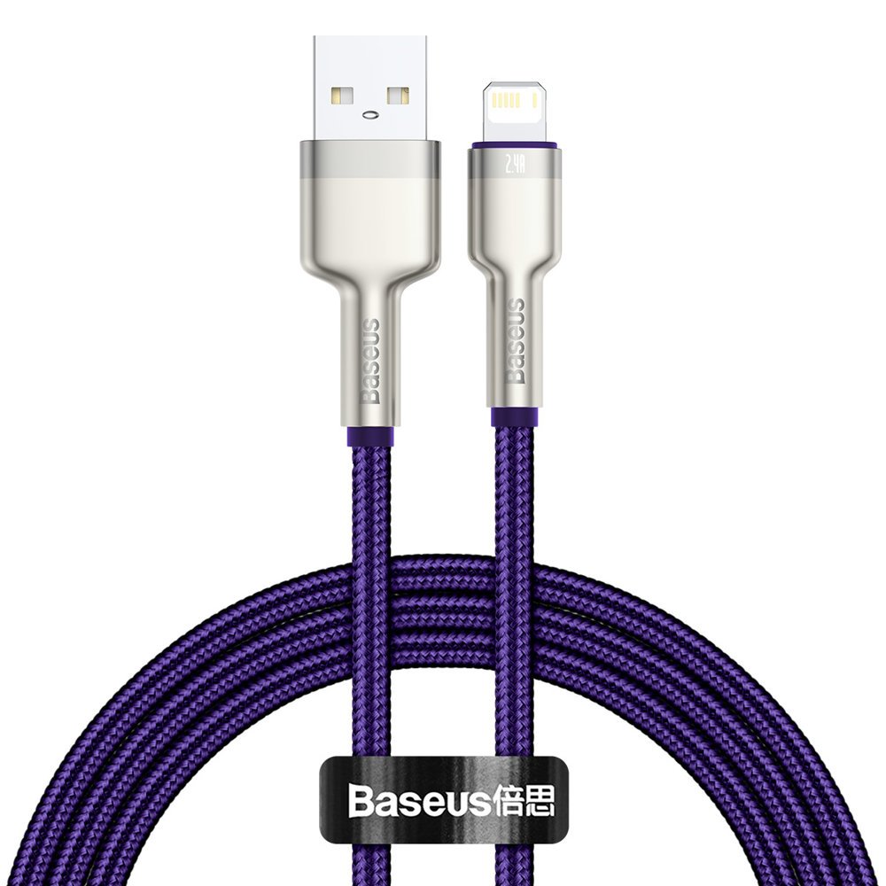 Kabel za Prijenos Podataka i Punjenje USB-A - Lightning Baseus Cafule Metal Series, 18W, 1m, Ljubičasti CALJK-A05