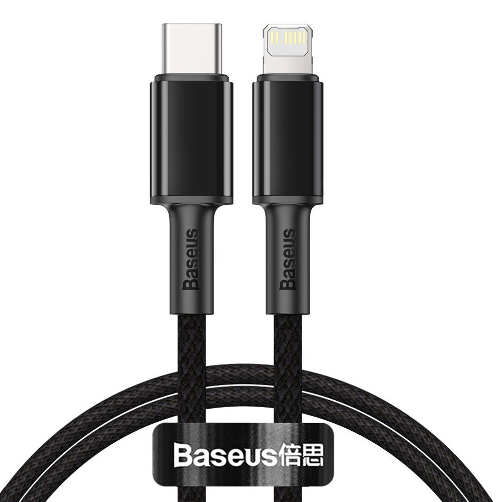 Kabel za Prijenos Podataka i Punjenje USB-C - Lightning Baseus High Density Braided, 20W, 1m, Crni CATLGD-01