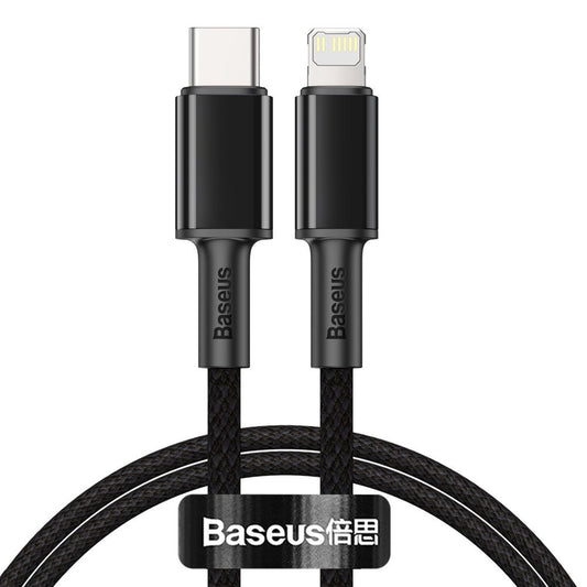 Kabel za Prijenos Podataka i Punjenje USB-C - Lightning Baseus High Density Braided, 20W, 1m, Crni CATLGD-01